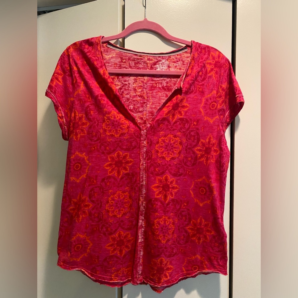 Fuchsia and orange T-shirt from Anthropologie